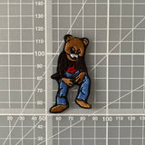 Kanye Full Pose Bear Small Embroidered Iron-On Patch