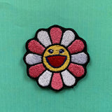 Takashi Murakami White & Pink Embroidered Iron-On Patch