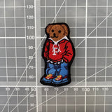 Designer Bear Red Sweater Embroidered Iron-On Patch