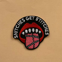 Snitches Get Stitches Embroidered Iron-On Patch