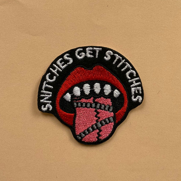 Snitches Get Stitches Embroidered Iron-On Patch