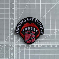 Snitches Get Stitches Embroidered Iron-On Patch