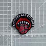 Snitches Get Stitches Embroidered Iron-On Patch