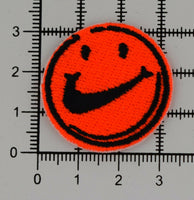 Sean W Smiley Face Orange Embroidered Iron-On Patch