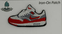 Red White Trainer Embroidered Iron-On Patch