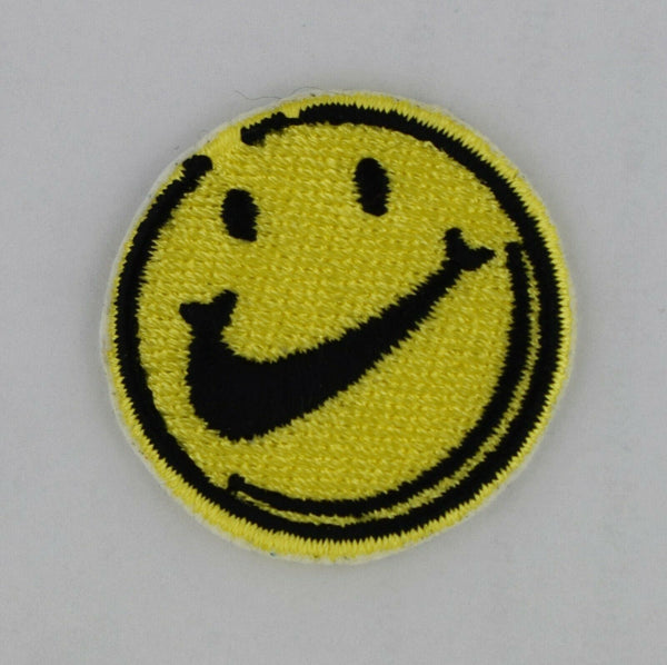 Sean W Smiley Face Yellow Embroidered Iron-On Patch