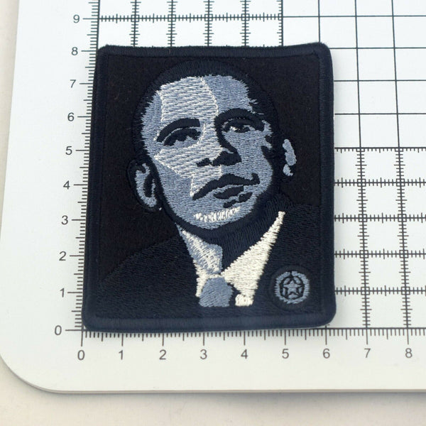 Obama Poster Design Embroidered Monochrome Patch Iron-On Patch