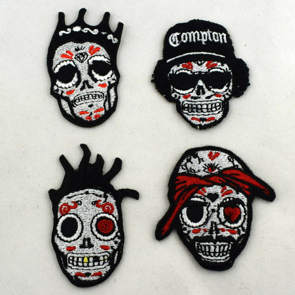 Dead Rappers Set of 4 Embroidered Patches Iron-On Patch